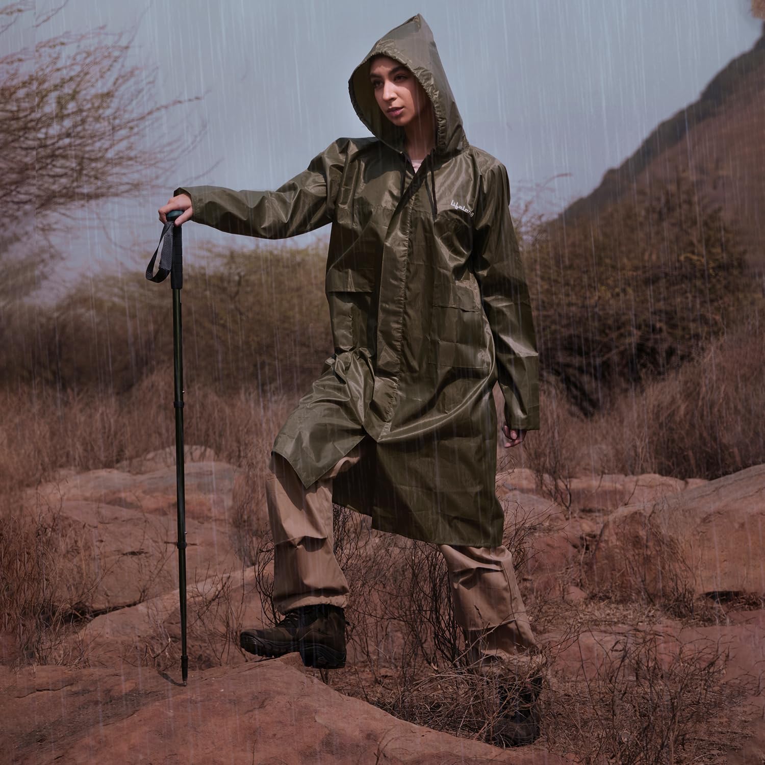 Lifelong Raincoat for Women - Lightweight Waterproof Raincoat with Adjustable Hood