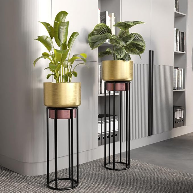 Metal Plant Stand Set of 2 – Indoor & Outdoor Anti-Rust Pot Holders (30Kg Capacity)