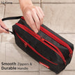 Polyester Toiletry Bag – Travel Essentials Organizer for Men & Women (Red/Black, 24cm)