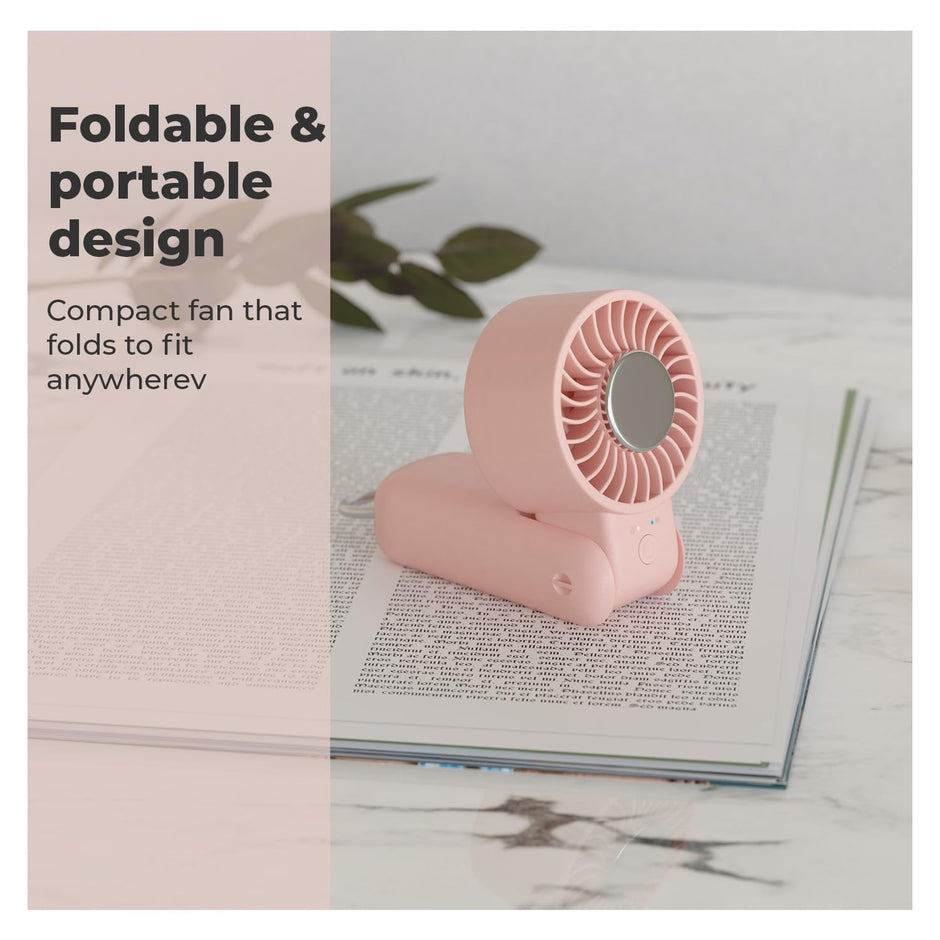 Lifelong Hand Fan with Ice Touch | Portable & Foldable Rechargeable Fan