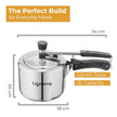 Lifelong 2L Stainless Steel Pressure Cooker | Inner Lid Design with Silicone Gasket | Induction & Gas Compatible | 1.2mm Thick | Leak-Proof, Durable, Rust-Resistant Body ISI-Certified