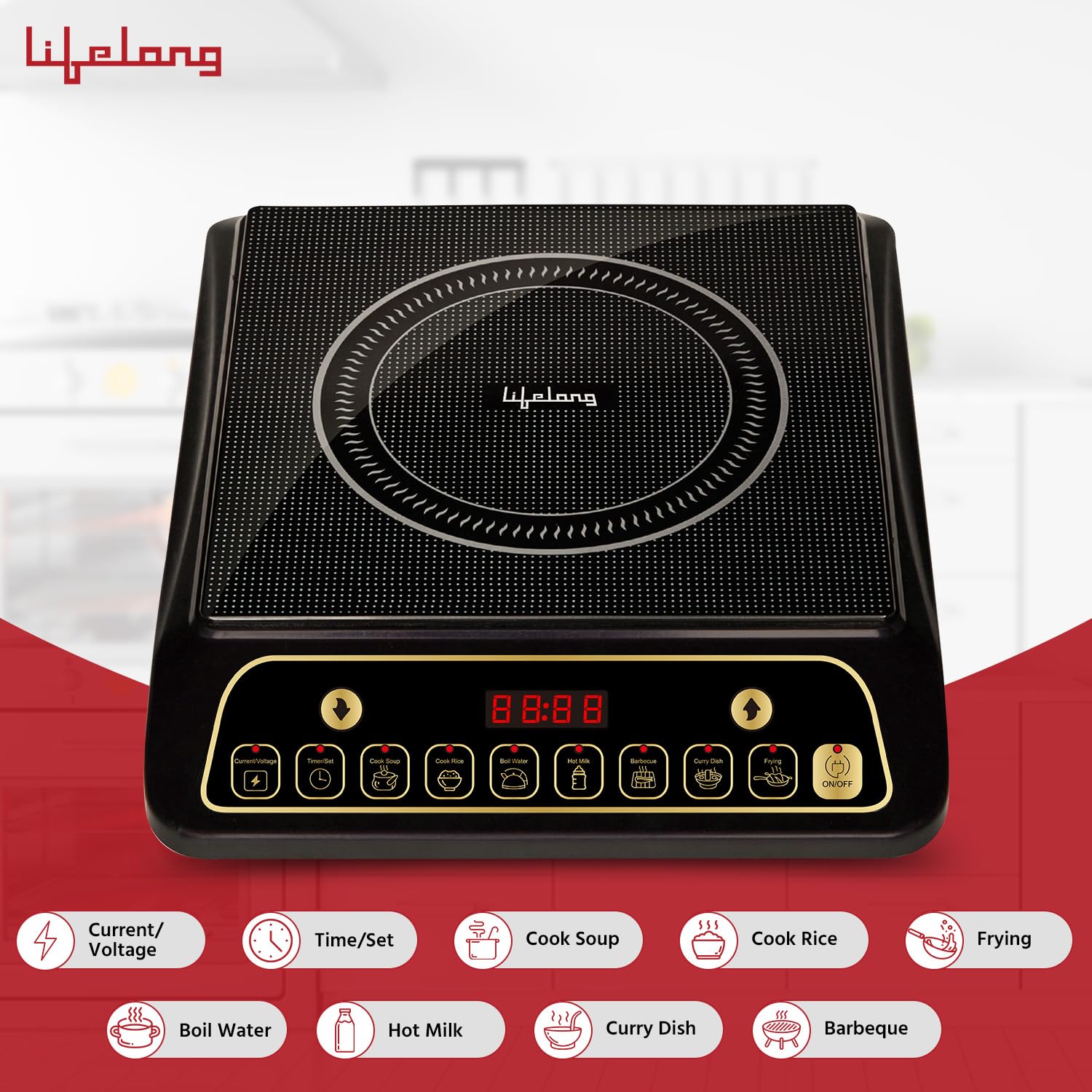 Lifelong Inferno LLIC60 2000 Watt Induction Cooktop for Home