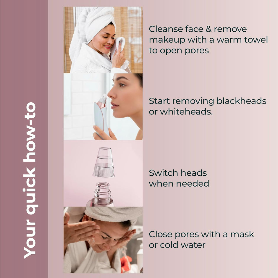 Lifelong Cleen Pro 6-in-1 Blackhead Remover | Electric Facial Pore Cleaner with Suction, LED Display, USB Recharge & 6 Attachments for Women & Men