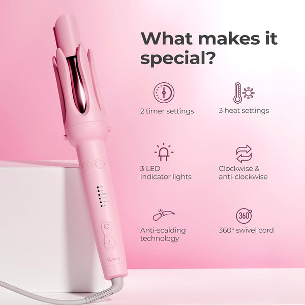 Lifelong WaveUp Automatic Hair Curler | 2-Way Curling, 25mm & 32mm Barrels