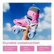 Kids Adjustable Inline Skating Shoes with LED Lights – Pink, Size 38–41 (L)