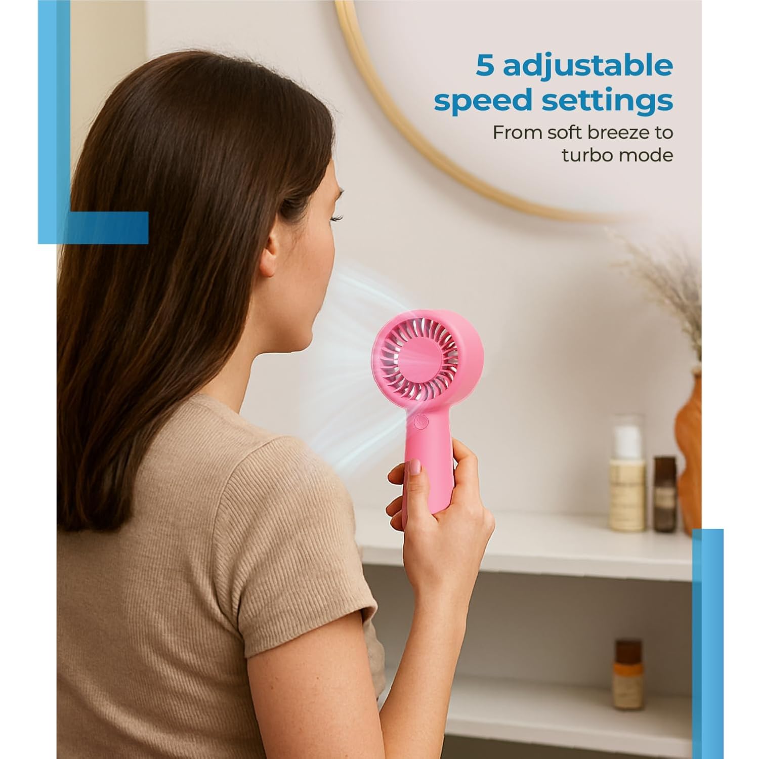 Lifelong Hand Fan | Portable Rechargeable Fan with 2000mAh Battery