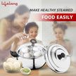 Lifelong Stainless Steel Idli Cooker – 3 Plate Idli Maker (Makes 12 Idlis), Induction & Gas Stove Compatible
