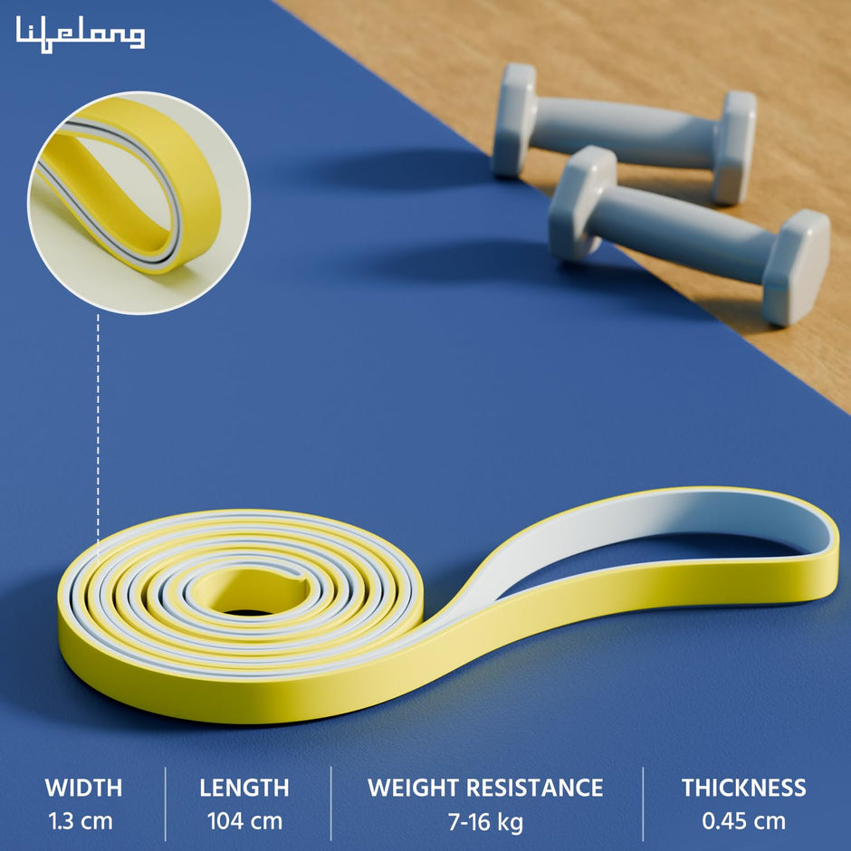 Lifelong Natural Rubber Resistance Band for Workout | 7 to 16 KG: Extra Light
