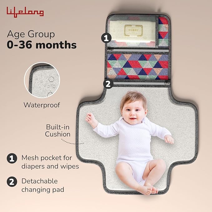 Lifelong Cuppy Portable Diaper Changing Mat for Baby Waterproof