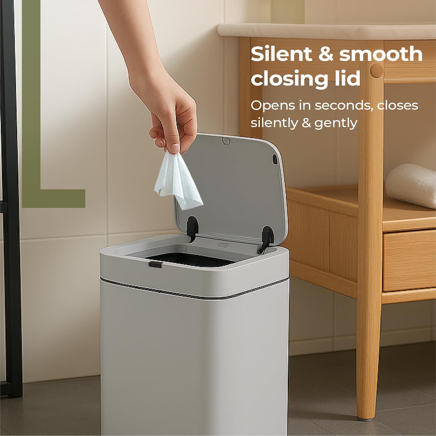 Lifelong 13L Motion Sensor Dustbin – Stainless Steel, Silent & Hands-Free