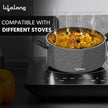 Lifelong Biryani Pot Set of 3 with Glass Lids – Non-Stick, Non-Toxic Induction Base Casserole Cookware