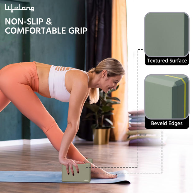 Lifelong Yoga Blocks - Dual Colour Yoga Bricks Pack of 1 for Men & Women