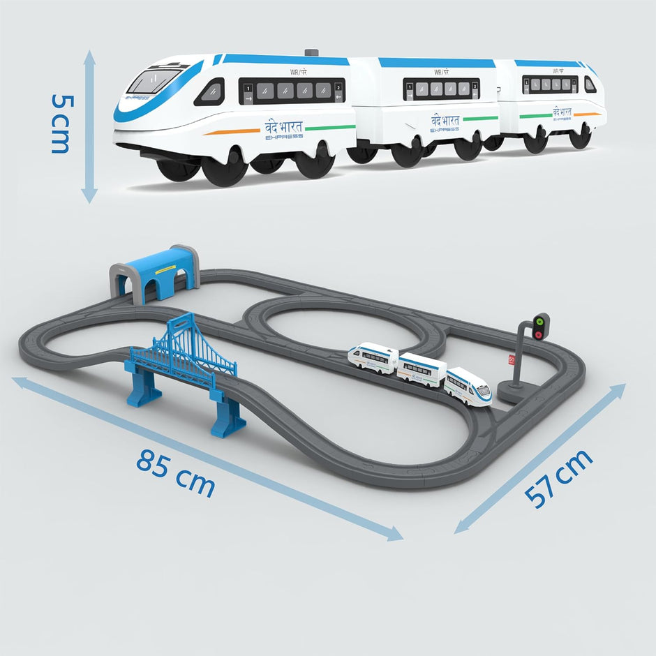 Lifelong Vande Bharat Electric Train Set with Lights, Sounds & Rechargeable Engine