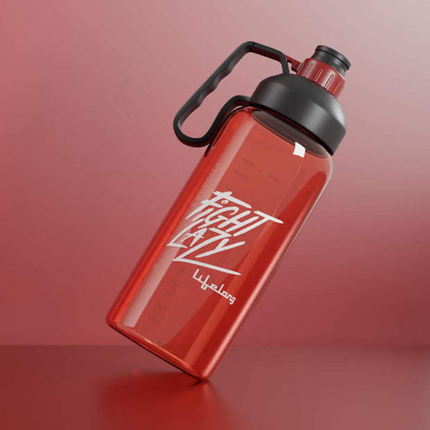 Lifelong Plastic Gym Gallon Bottle for Men 1800 ml water bottle for Gym Workout Motivational Sipper Bottle for Adults,Fitness for Men & Women - (Red)
