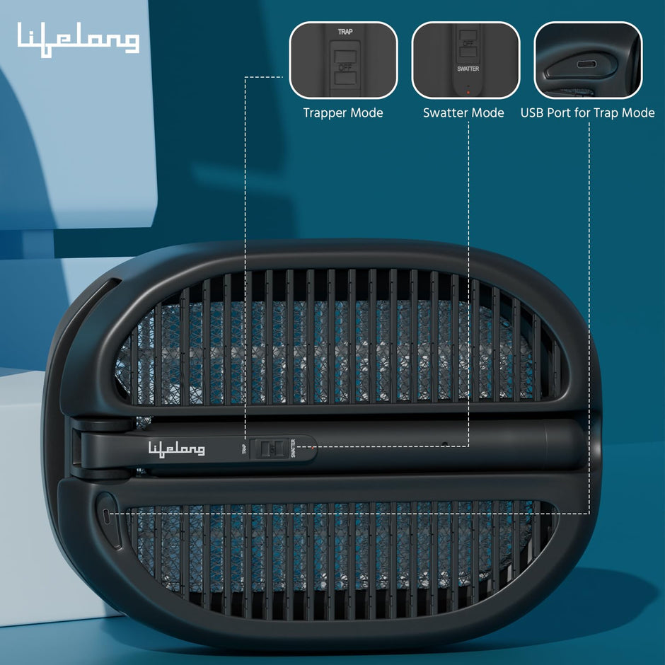 Lifelong 2-in-1 UV Light Mosquito Racket Bat and Mosquito Killer Lamp | 2500V