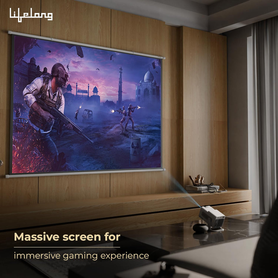 Lifelong CineMagic 100-Inch Projector Screen, 4K & 3D Ready, Manual Map Type