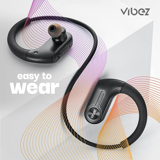 Vibez Ultra Wireless Earphones – 32GB Storage, Noise Cancellation, 15Hrs Playtime (Black)