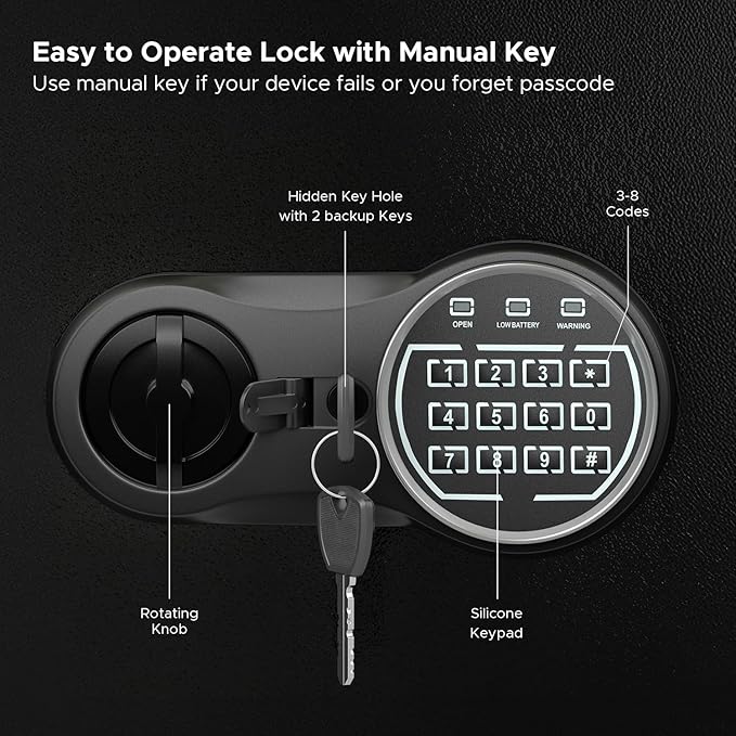 Lifelong 56L Digital Safe Locker Ã¢â‚¬â€œ Home & Office Tijori with Keypad, Keys & 1 Yr Warranty (Black)