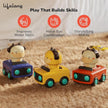 Lifelong Cuppy Animal Press & Go Toy Cars | Friction-Powered Pack of 3 for Kids