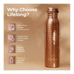 Lifelong 900 ml Copper Water Bottle | Natural alkaline water | Leakproof & Lightweight Design Boosts Immunity | Anti-Bacterial, BPA Free, Easy to Clean with Secure Cap for School, Travel, Gym & Work LLCBH02