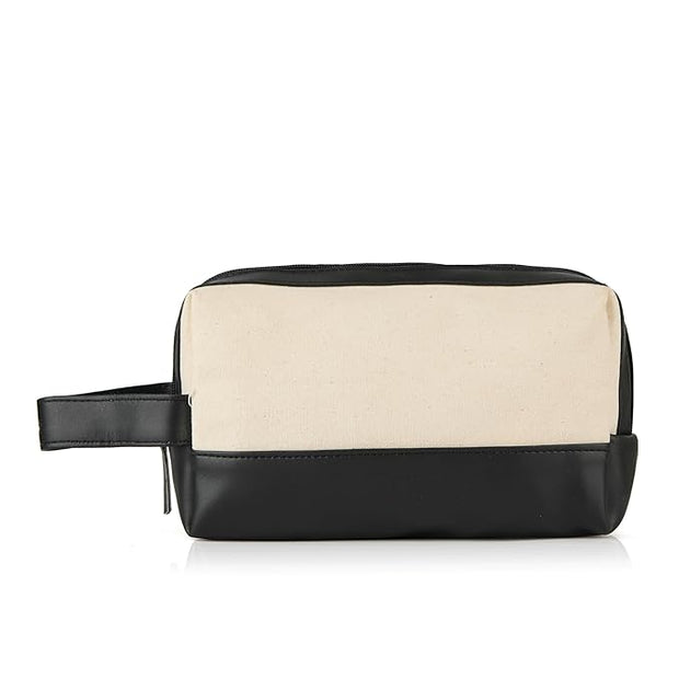 Personalised Travel Pouch – Water-Resistant Toiletry Bag (Black)