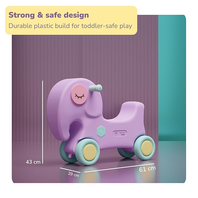 Lifelong Cuppy Elephant Ride-On Toy | Push Ride for Kids 1-3 Years