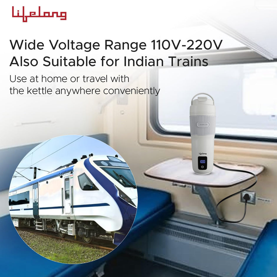 Lifelong 2-in-1 Portable Electric Kettle & Travel Bottle 400ml with 4 Temp Modes