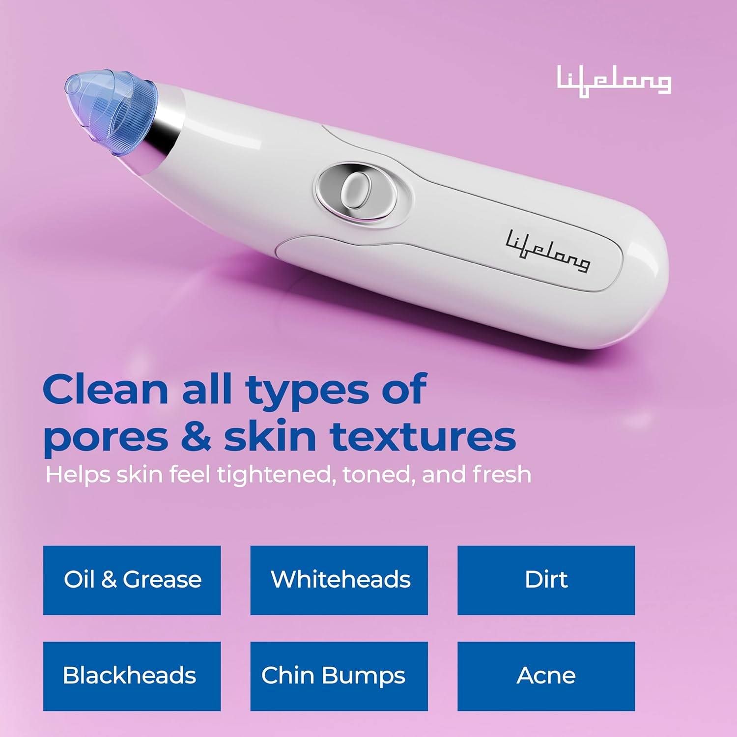 Lifelong Blackhead Remover Vacuum Cleaner with Acne & Pore Cleaning Attachments