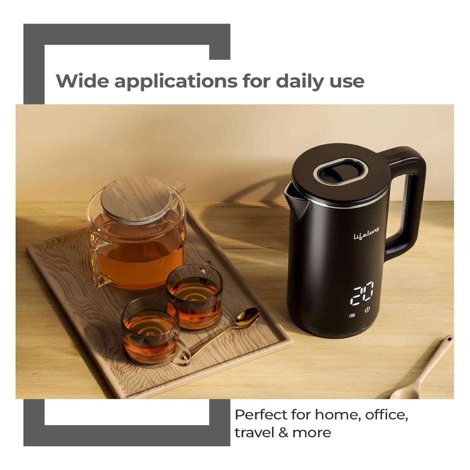 Lifelong Electric Kettle 1.8L | 1350W with 4 Preset Modes & Live Temperature Display