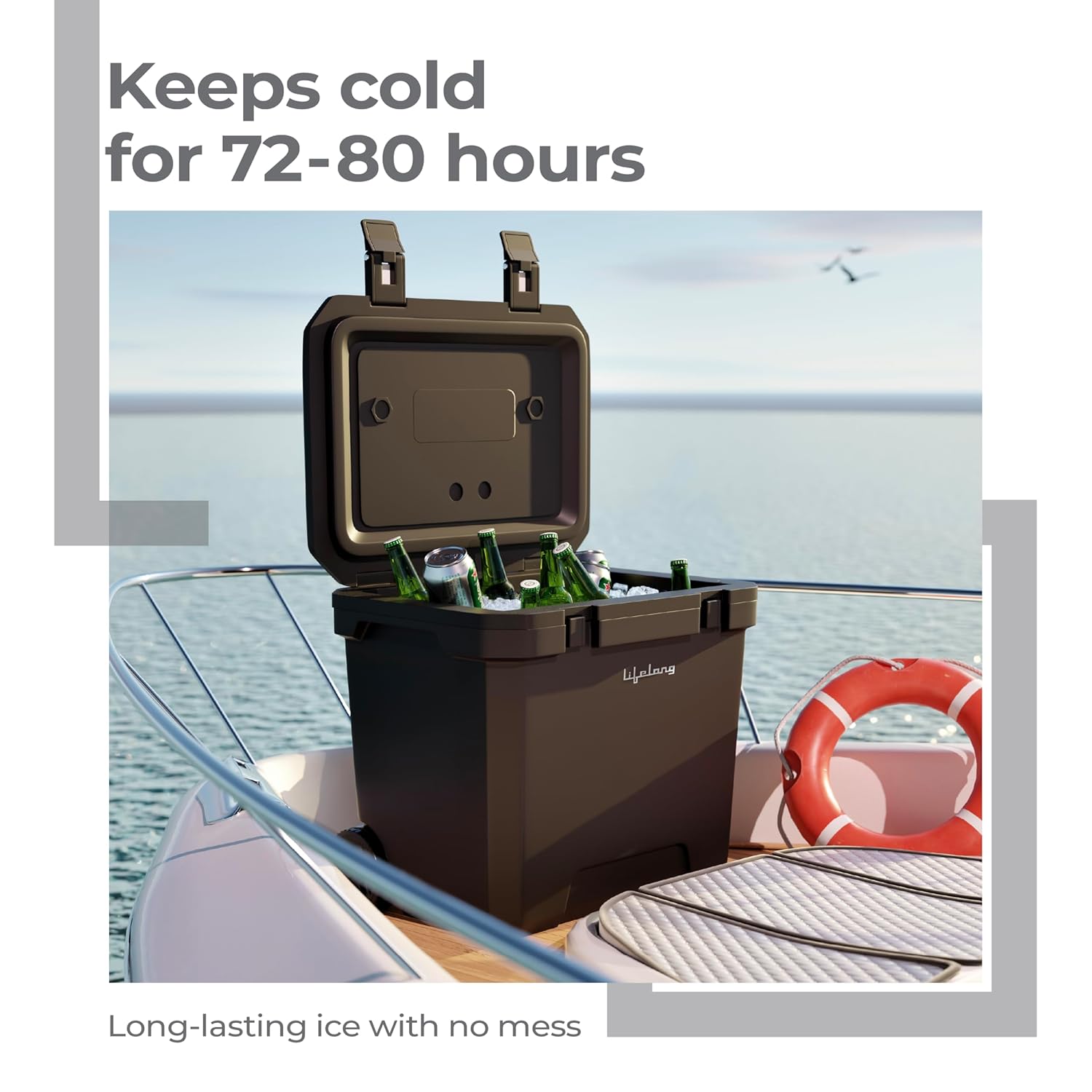 Lifelong Insulated Chiller Ice Box Standard Size for Travel Party Bar|Ice Cubes|Medical Purpose|Insulated Chiller Ice Box 38 LTR
