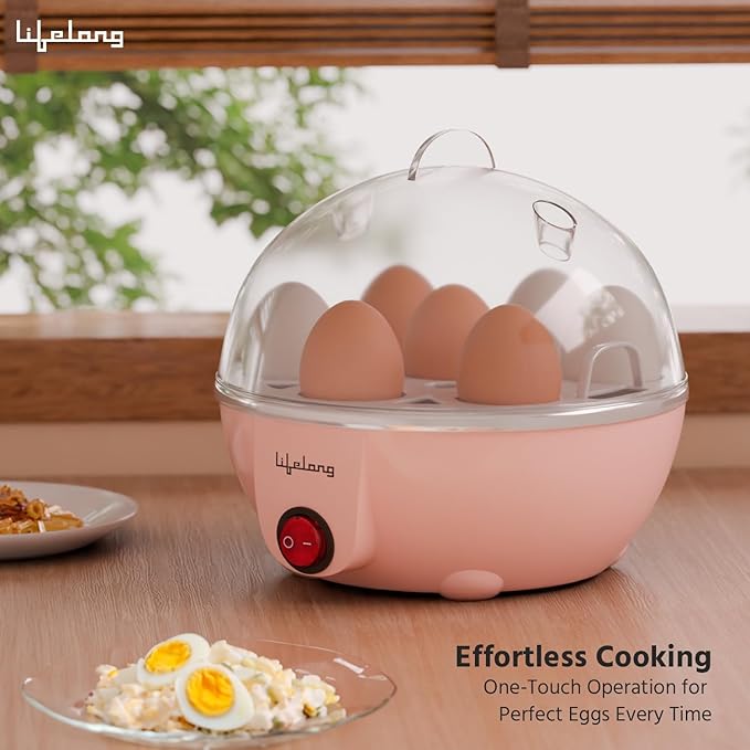 Lifelong 7 Egg Boiler – 3 Boiling Modes, Auto Shut-Off, One-Touch (LLEEB09)