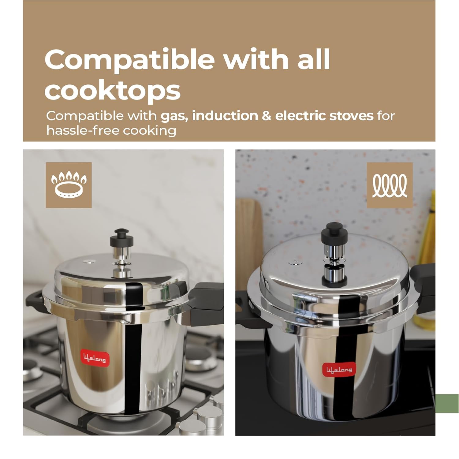 Lifelong Stainless Steel Pressure Cooker – Liters, ISI Certified