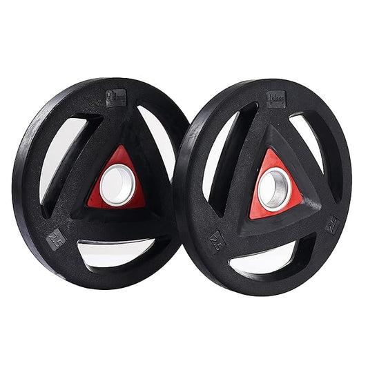 Lifelong Olympic Rubber Weight Plates Pair 2.5kg x 2 for Home Gym (LLOBRP01)