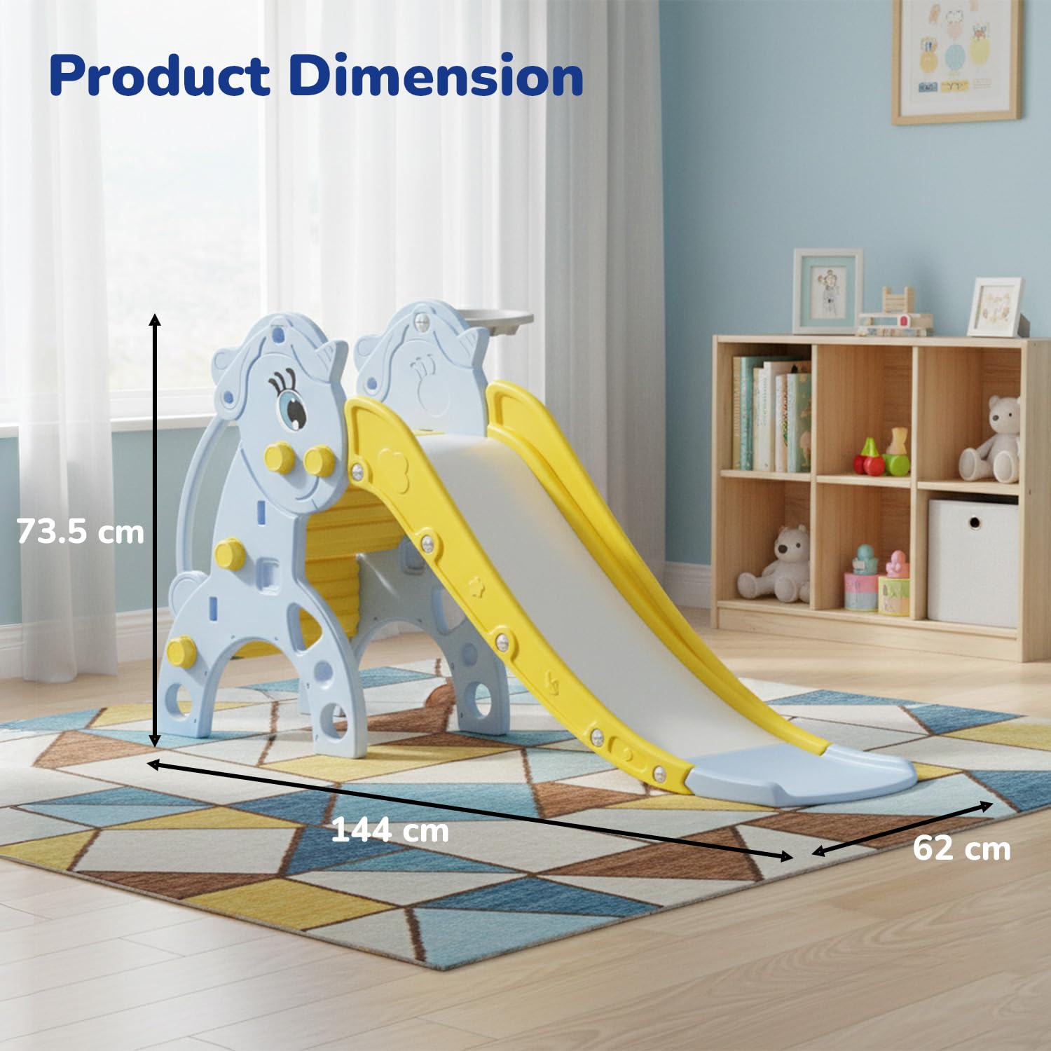 Lifelong Cuppy Unicorn Kids Slide with Basketball Hoop for Indoor & Outdoor Play