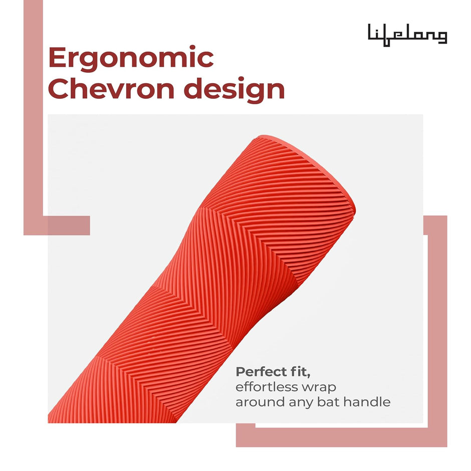 Lifelong Chevron Bat Grip – Soft Rubber, Ergonomic & Durable for All Players