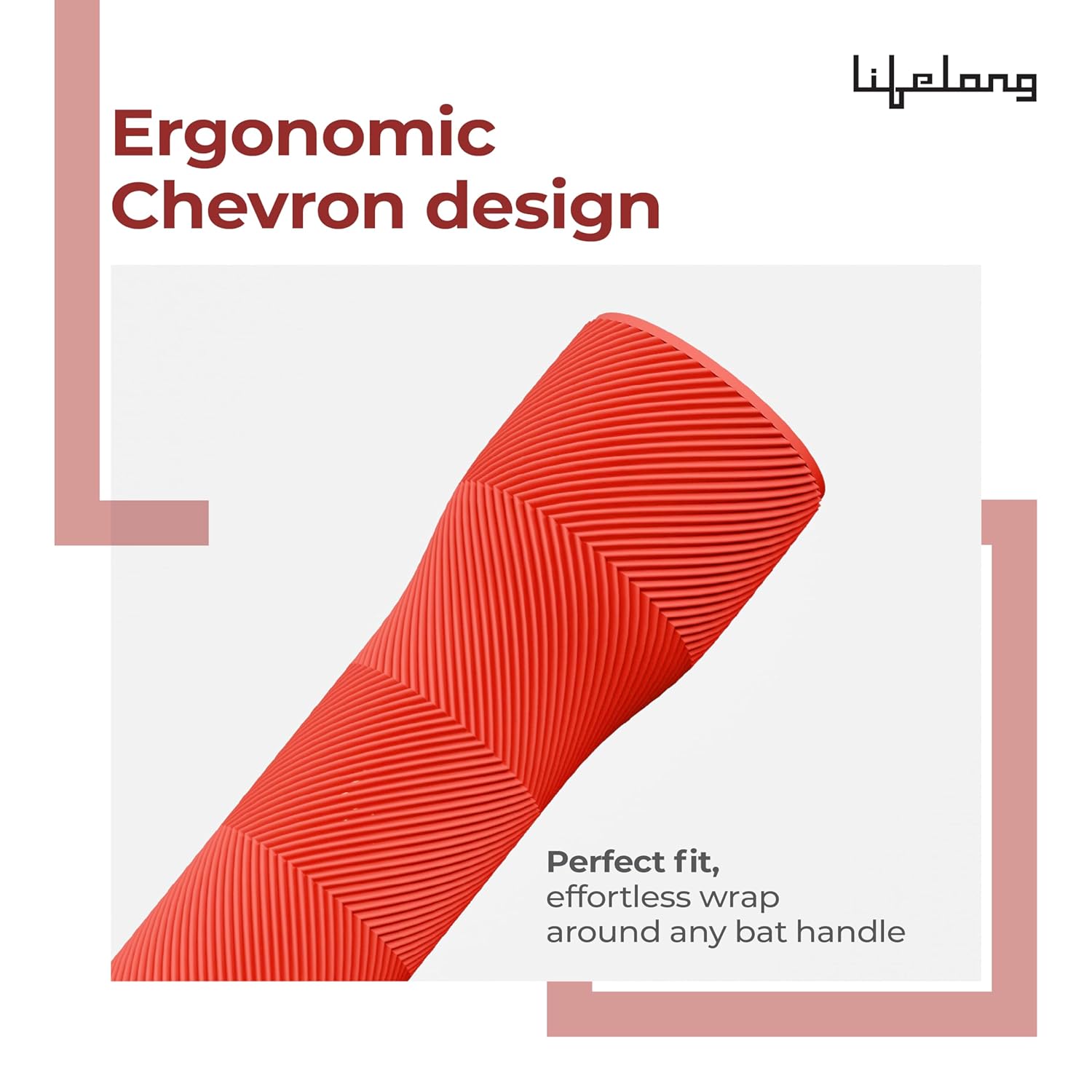 Lifelong Chevron Bat Grip – Soft Rubber, Ergonomic & Durable for All Players