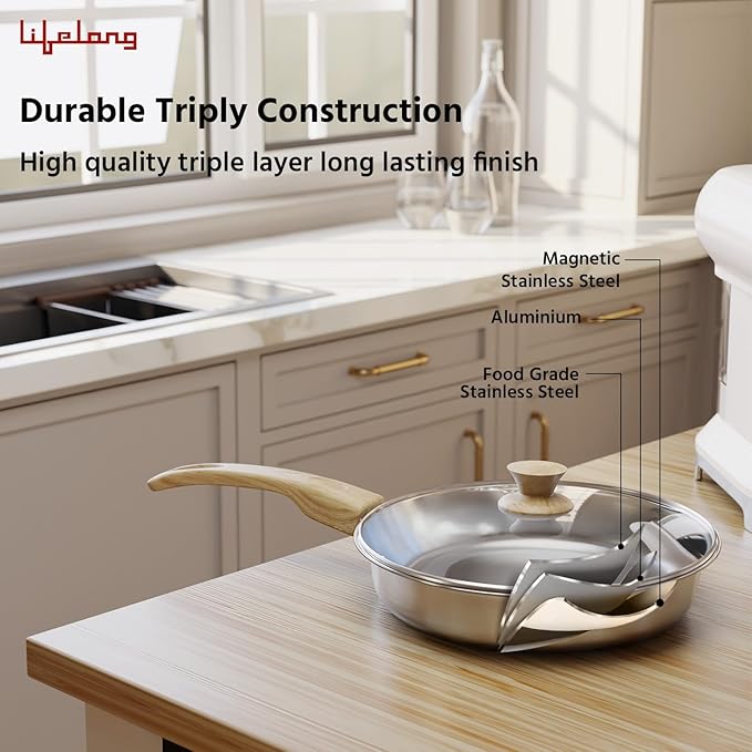 TriPly Kadhai & Fry Pan Combo – 20 cm Cookware Set