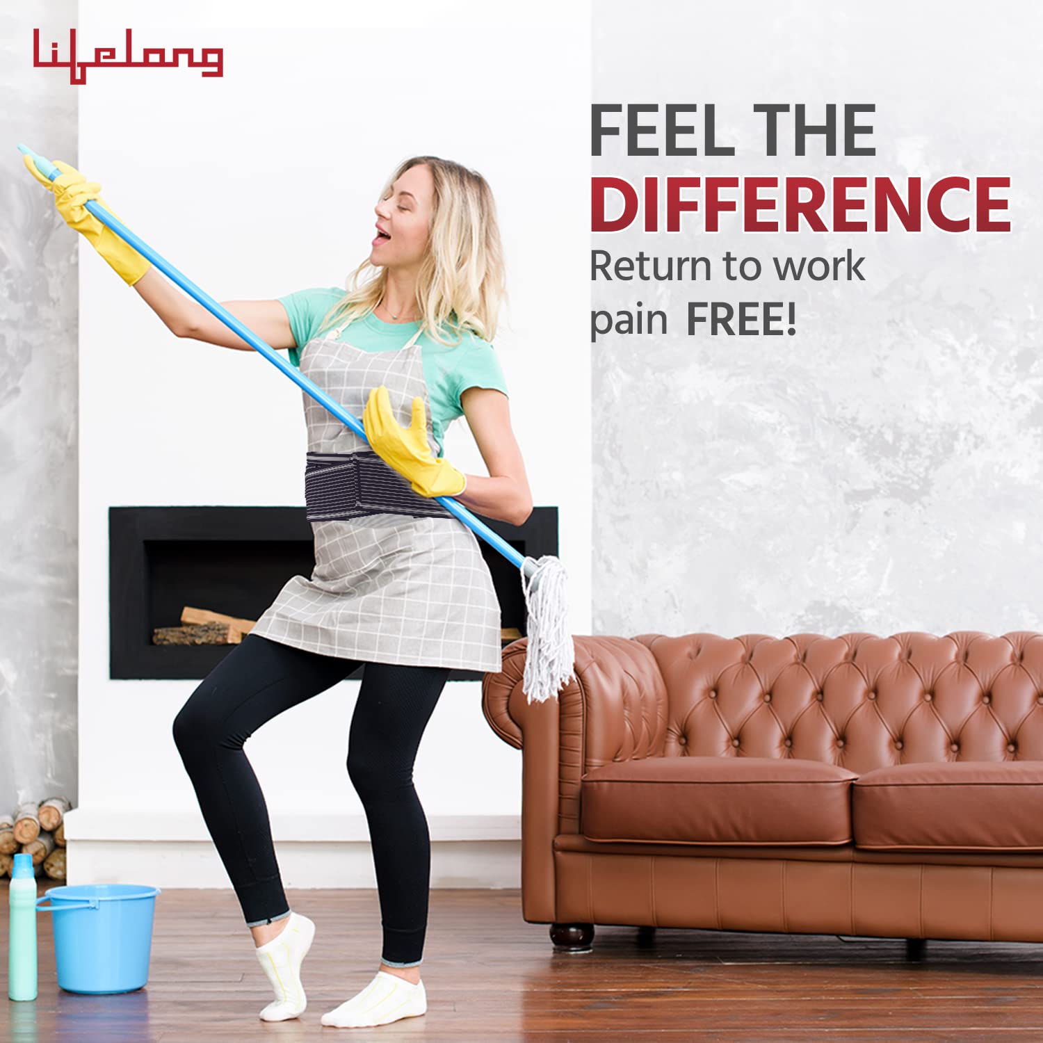 Orthopedic Lumbo Sacral Support Belt – Back Pain Relief & Waist Support (Medium, Blue)