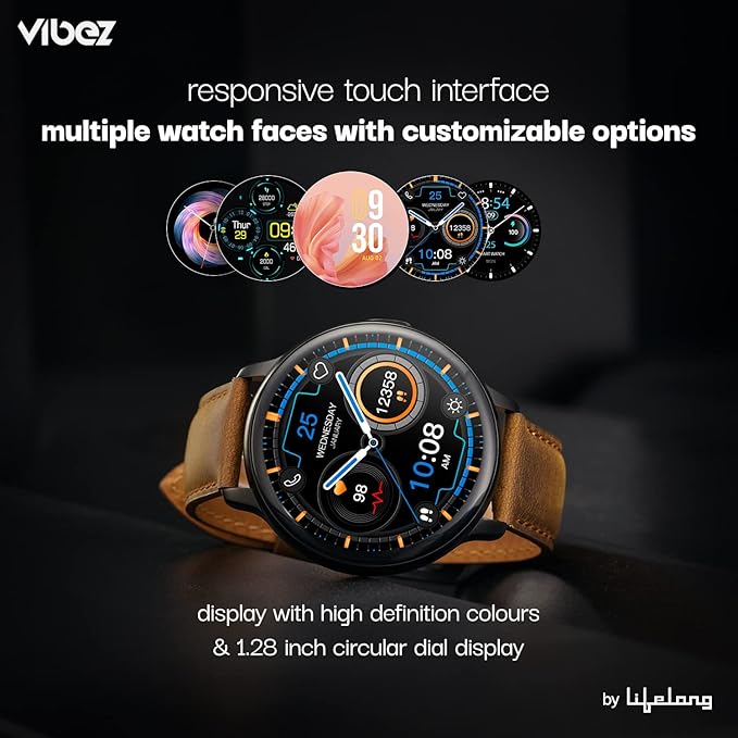 Vibez by Lifelong Emerald Men Smartwatch with Bluetooth Calling