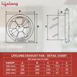 Lifelong 150 mm Exhaust Fan for Kitchen and Bathroom