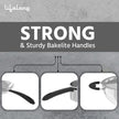 Lifelong 3 pc Cookware | 2 Litre Stainless Steel Kadhai with SS Lid 23 CM