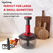 Lifelong Push Chopper 1600ml with Whisker | Versatile Multi-Purpose Vegetable, Onion, and Garlic Chopper, Ideal Manual Kitchen Cutter for Effortless Food Preparation(LLKT001,Red) 1600 ml with Whisker
