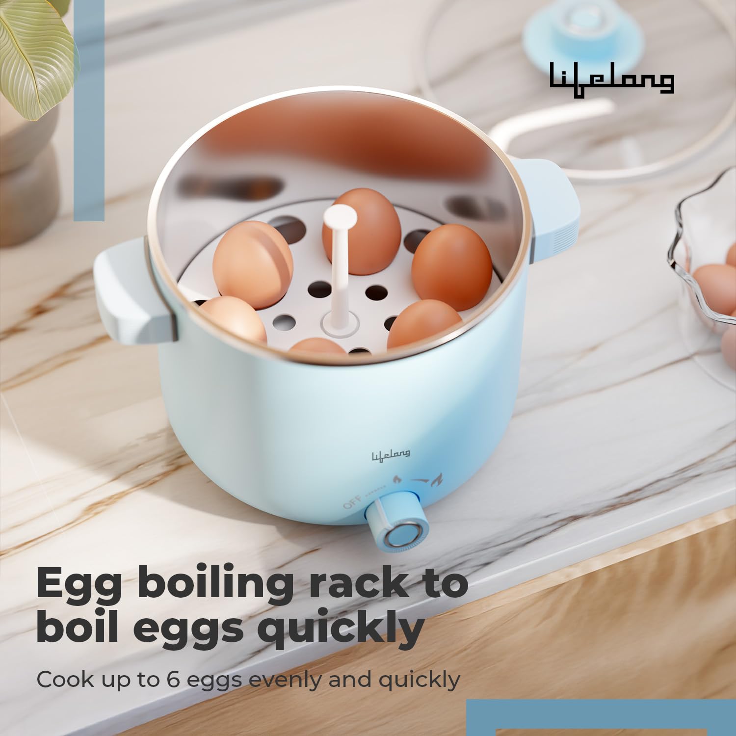 Lifelong Long Handle Multi Cook Electric Kettle 600W | 1.5L with Auto Shut-Off