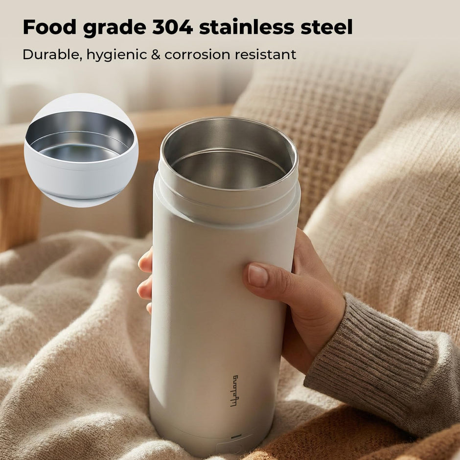 Lifelong 350ml Electric Portable Kettle for Hot Water | 304 Stainless Steel Rapid Boil Tea Maker with Detachable Cord & Overheat Protection | Tea & Water Kettle for Travel, Office or Home (LLEPK07)