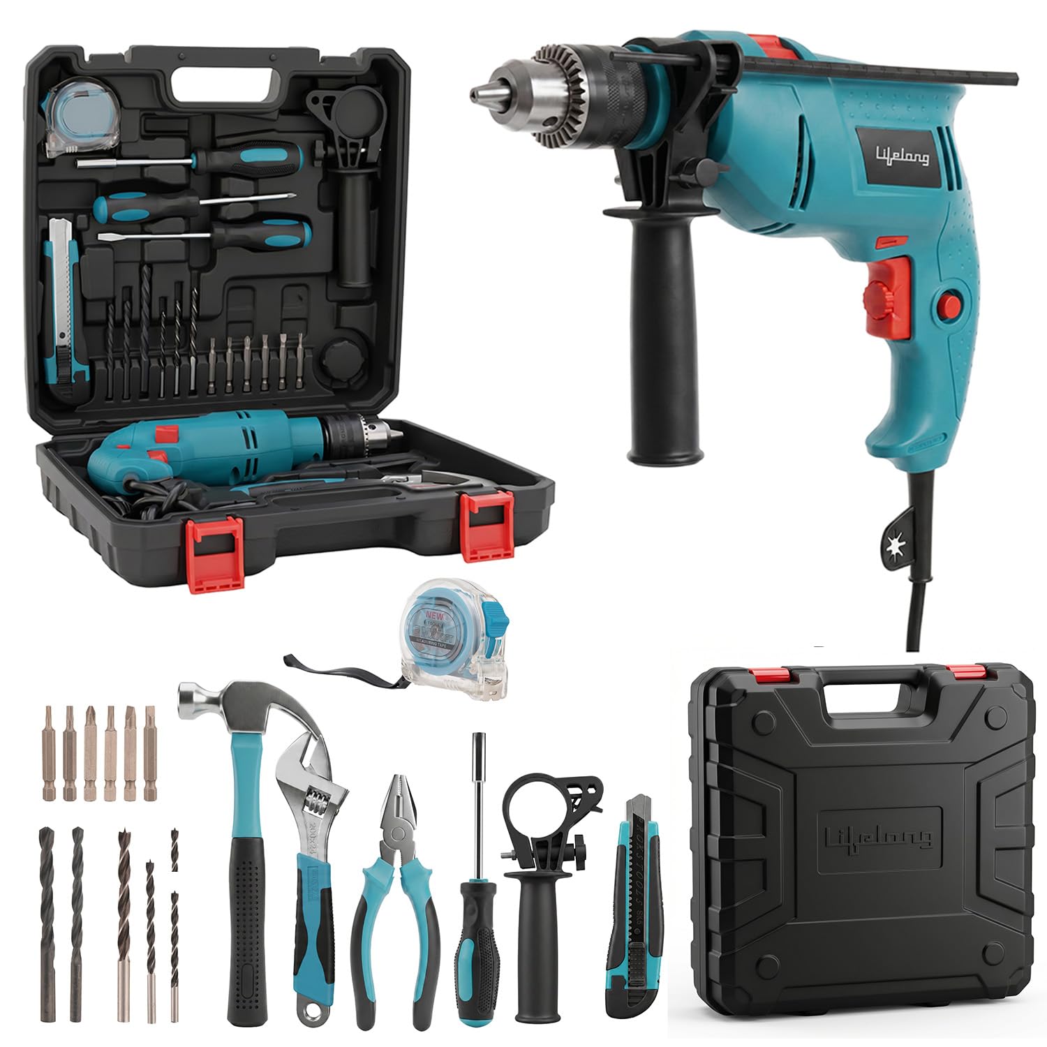 Lifelong Corded Drill Tool Kit for Home Repairs, DIY Projects & Drilling Tasks