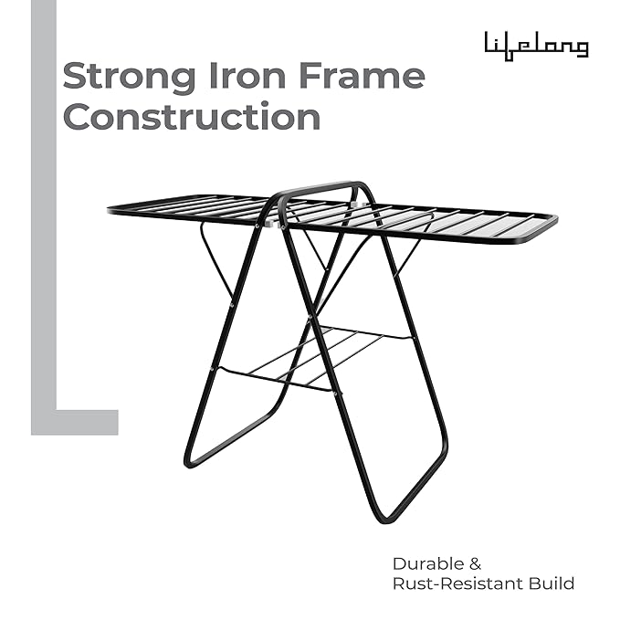 Lifelong Foldable Cloth Drying Stand – Durable, Space-Saving Laundry Rack