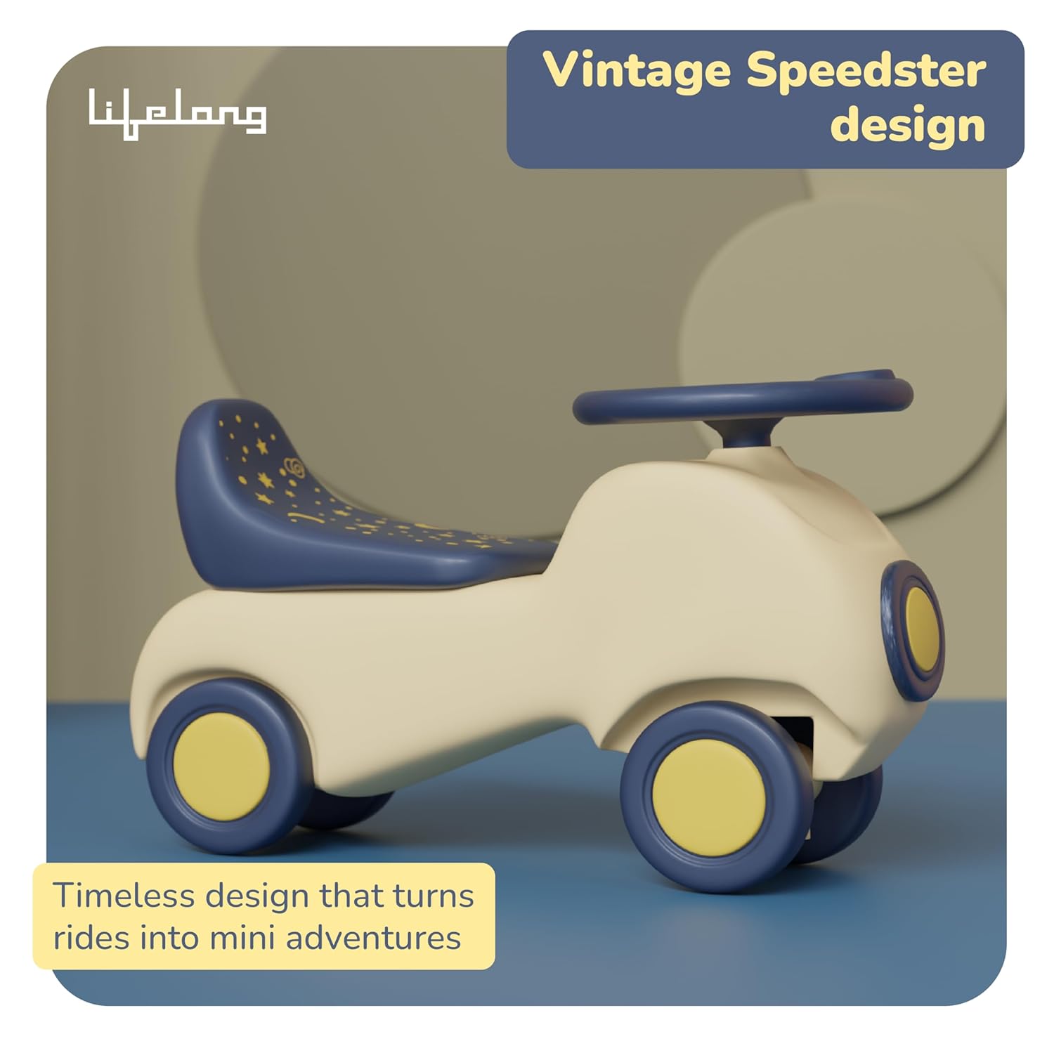 Lifelong Cuppy Speedster Ride-On Car | Battery-Free Push Toy for Kids 1–4 Years