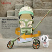 Lifelong Cuppy Baby Stroller 0-36 Months | 360° Rotating Seat, Safety Certified Lightweight Stroller | Easy Fold, Reclining Positions & Soft Cushion Seat for Travel & Everyday Use