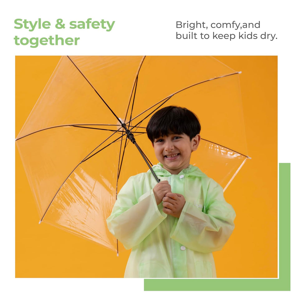 Lifelong Campaign Kids Plain Hooded Raincoat