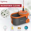 Lifelong 12L Spin Floor Mop Set with 360° Bucket & Microfiber Refills (Orange)